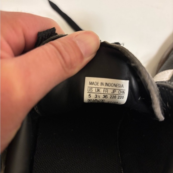 Adidas Black and White Sambae Sneakers with Brown Sole - Picture 3 of 3